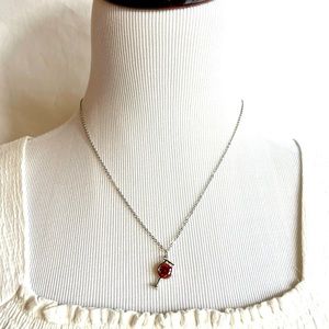 Glass of Wine pendant on 18” silver chain